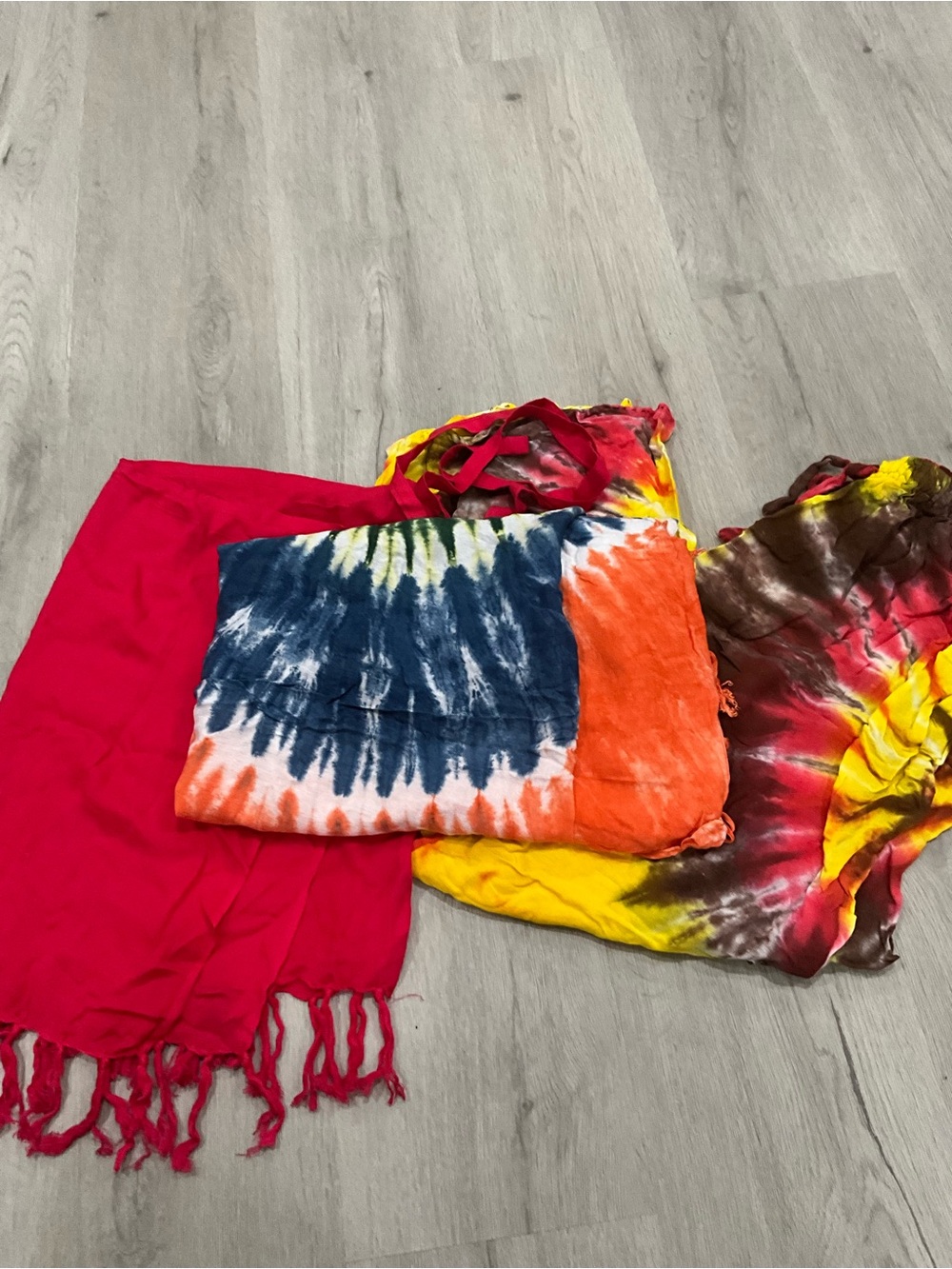 BOG3! Tie-Dye & beach cover ups Set in Multicolor and Red - Sarong pants